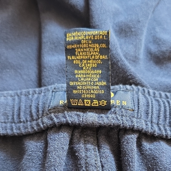 Polo Ralph Lauren Mens Dark Blue Cotton Joggers. Size Medium - Picture 6 of 6